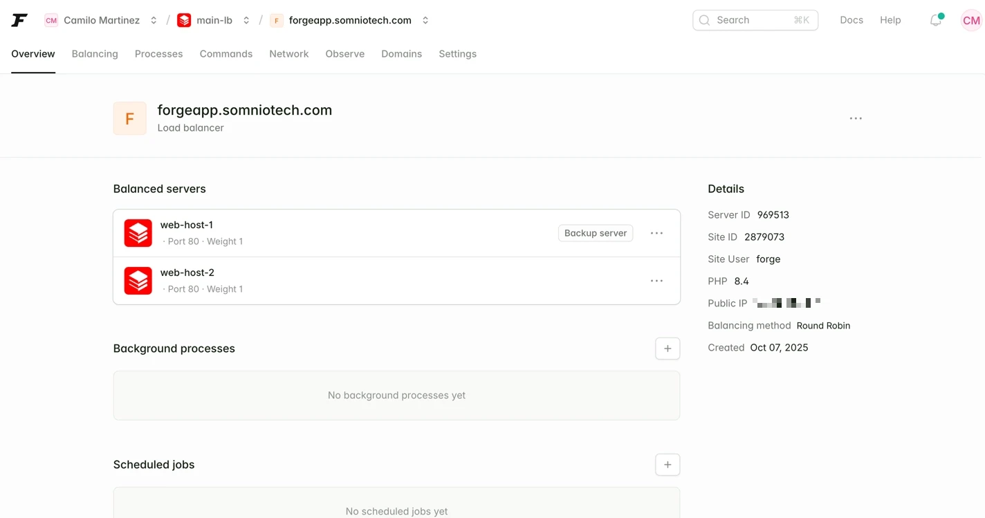 Load Balancing with Laravel Forge